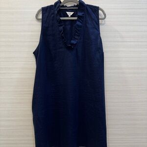 Crown & Ivy Curvy Navy Linen Sleeveless Dress size 2X